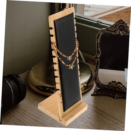 1pc Bamboo Necklace Easel Display Stand Freestanding Jewelry Holder