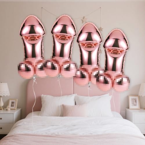 4 Pcs Iridescent Balloons Bachelorette Party Favors Rose Gold