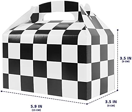 Racing Flag Gift Bags 24 Pcs Checkerboard Treat Box Party Favor Supplies