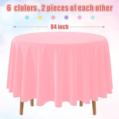 12Pack Pastel Rainbow Plastic Tablecloths for Parties