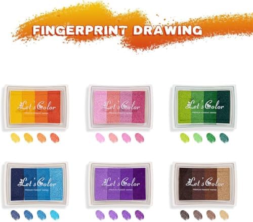 Niaviben 24 Color Rainbow Ink Pad Stamps for Crafts