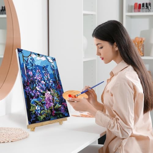 Framed Paint by Numbers Kit for Adults Beginners 78x118 Inch Canvas with Wooden Easel and Frame