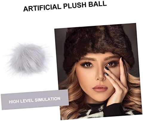 2pcs Artificial Faux Fur Fuzzy Balls for Hats and Bags