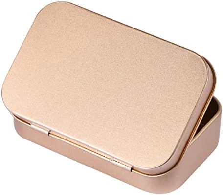 MIDELONG 3 Pack Rose Gold Metal Tins Box with Lid Organizer