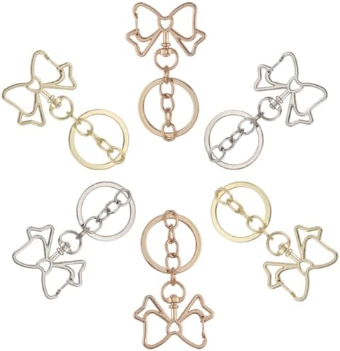 18Pcs Bowknot Keychain Set with Swivel Clasp