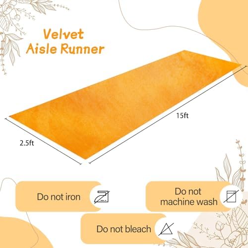 QueenDream Gold Velvet Rug Runner 25ft x 15ft Wedding Aisle Runner