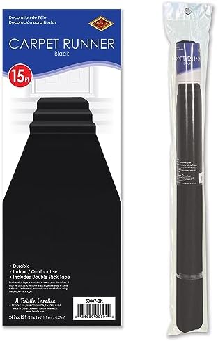 Beistle Black Carpet Runner 24 x 15