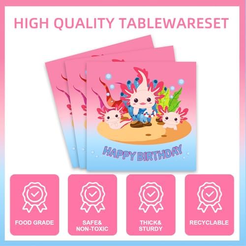 HB DOT 141Pcs Axolotl Theme Party Supplies Set