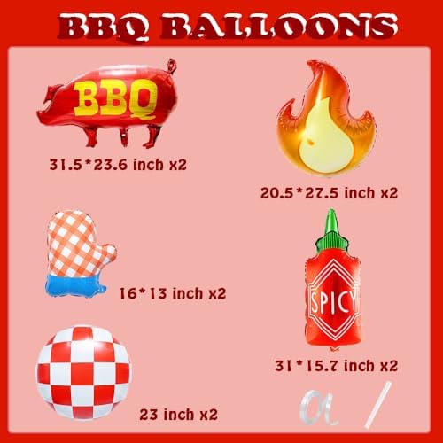 BBQ Balloons Decor Kit for Baby Q and BBQ Parties