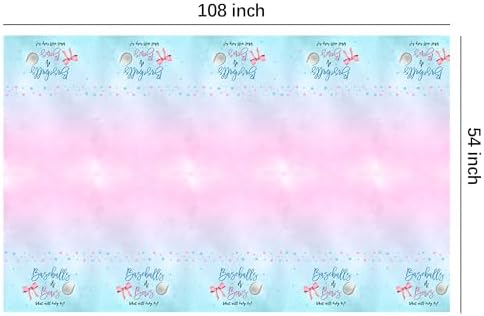 Baseball or Bows Gender Reveal Tablecloth 3 Pack 55in x 86in
