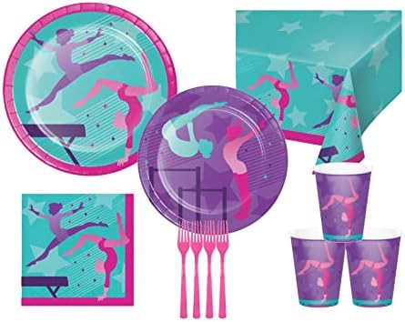 Gymnastics Party Supplies Set for 8