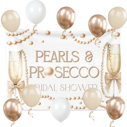 Pearls and Prosecco Bridal Shower Decor Backdrop