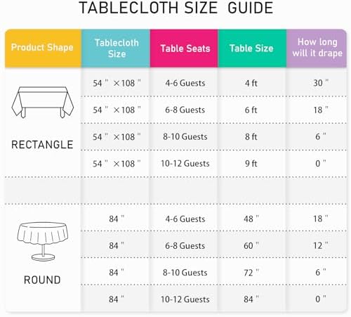 Mulbozy 2 Pcs Light Blue Rectangle Tablecloth 54x108