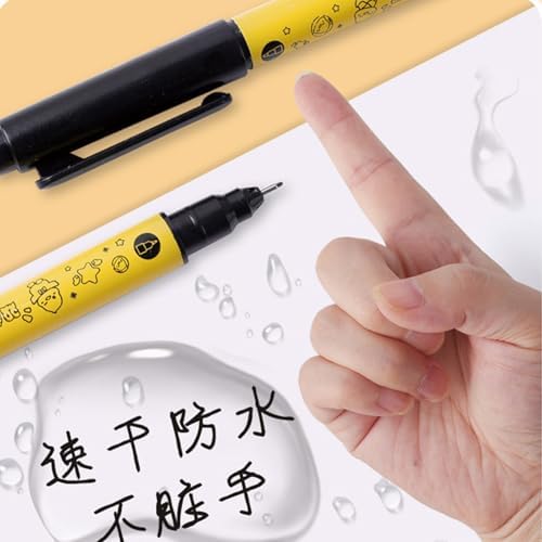 5 Pcs Cute Duck Black Drawing Pens Dual Tip Art Pens