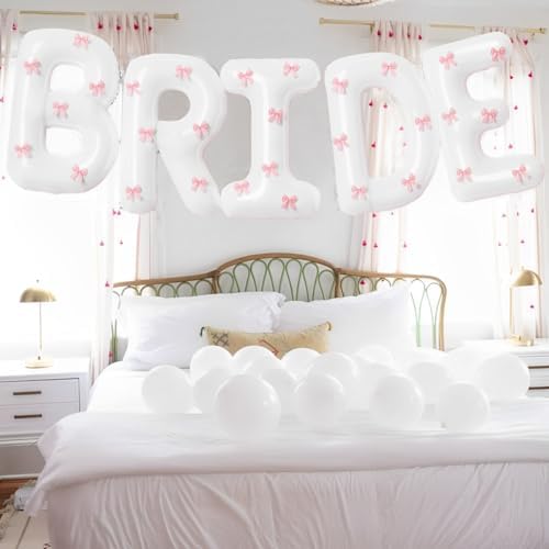 40 Inch Bride Balloon with Pink Bows Wedding Decor