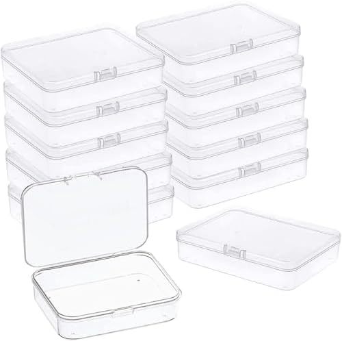 12 Pcs Mini Clear Plastic Storage Containers with Lids