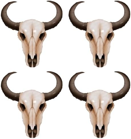 Jumbo 37 Inch Western Long Horn Cow Balloons Pack of 4