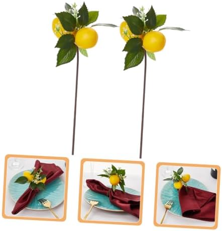 PRETYZOOM Artificial Lemon Napkin Ring Holder Decor