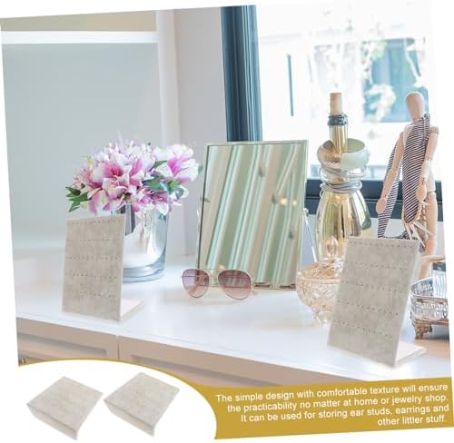 BESPORTBLE 2pcs Jewelry Display Stand Earring Organizers Velvet Suede