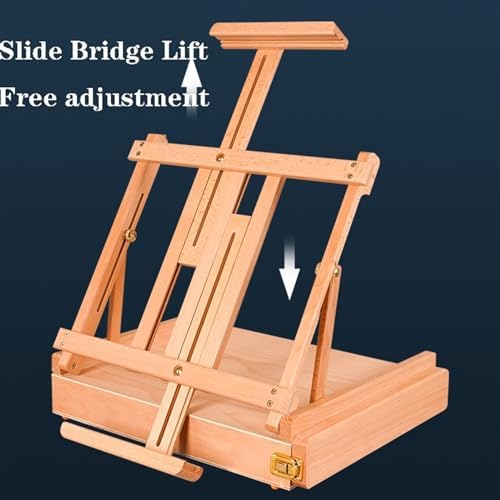 Adjustable Wood Drawer Sketchbox Easel Art Table