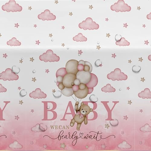 Pink Bear Baby Shower Tablecloths 3 Pack 54in x 108in