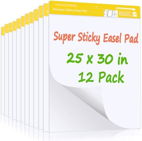 ReliThick 12 Pads Sticky Easel Paper for Teachers