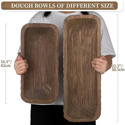 Hanobe Decorative Wood Dough Bowl 165 Inches