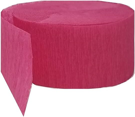 K-Kraft USA-Made Crepe Paper Streamers 2 Rolls Hot Pink and 2 Rolls Midnight Blue