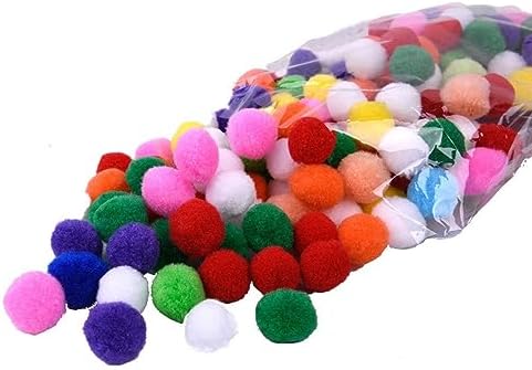 GIOTEL 60pcs Pompom 25mm Mini Fluffy Soft Pom Poms for Crafts DIY Home Decoration Sewing Supplies