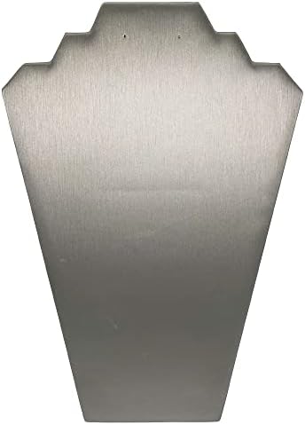 N NicePackaging Special Edition Steel Grey Leatherette 2-Notch Necklace Display 5 Pack