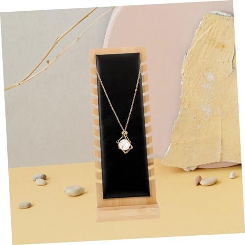 1pc Freestanding Bamboo Necklace Display Stand Organizer