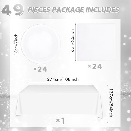 49Pcs White Party Decorations Set for Birthday Celebrations