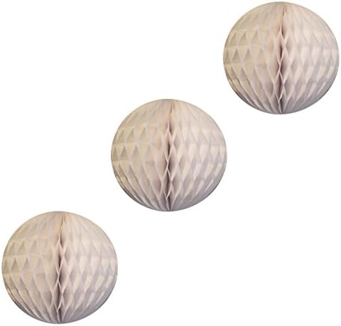 3-Pack Large 14 Inch Honeycomb Tissue Paper Party Balls White