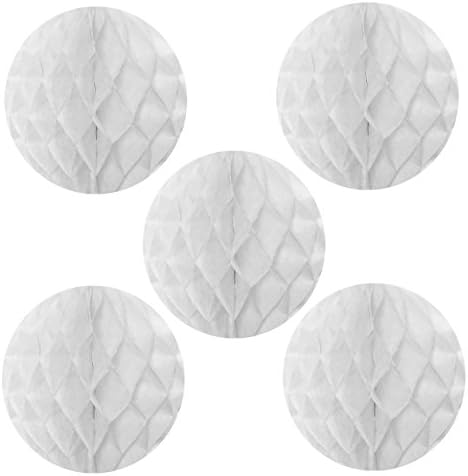 Wrapables 6 Inch Tissue Honeycomb Balls Set of 5 White