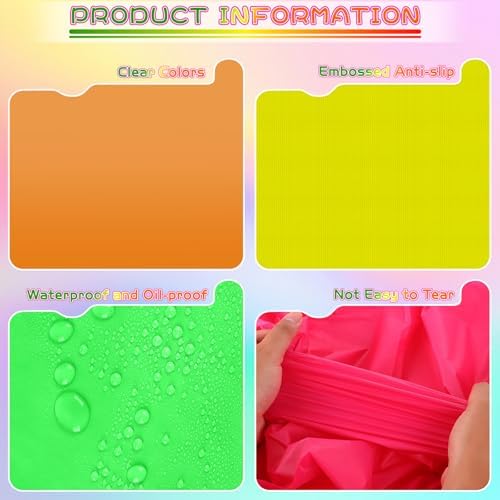 12 Pack Assorted Neon Rainbow Tablecloths