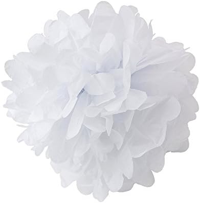 WYZworks White 12 Inch Tissue Pom Poms Decor