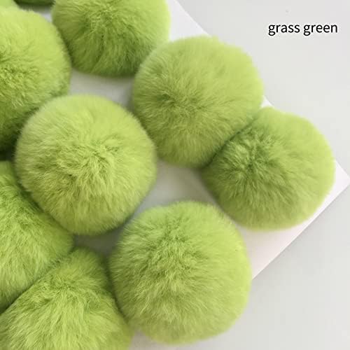 8cm Real Fur Pompons 16pcs Light Grey