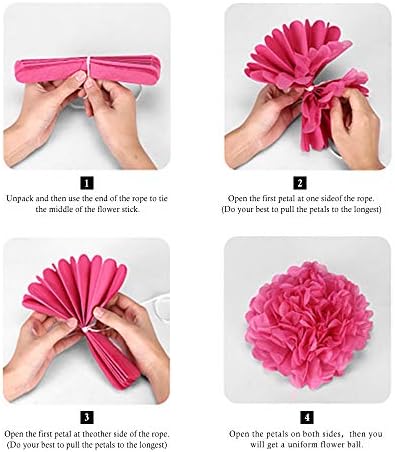 Binpeng Paper Pom Poms Wedding Decorations 6PCS White