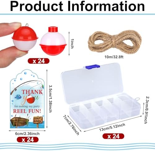 Wonderjune 24 Piece Fishing Party Favor Set