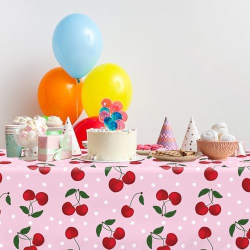 Cherry Themed Tablecloths for Birthday and Baby Shower