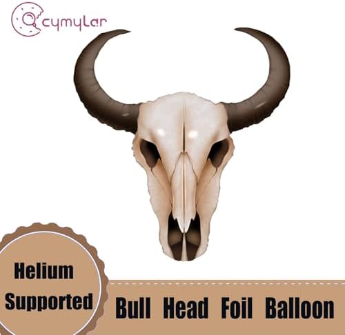 Jumbo 37 Inch Western Long Horn Cow Balloons Pack of 4