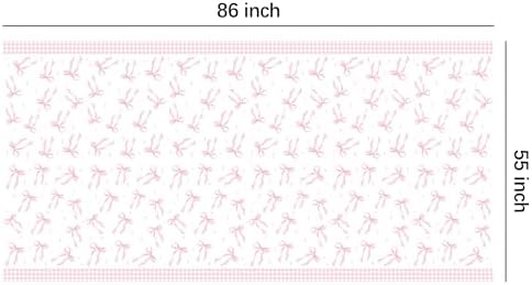 Pink Bow Party Decorations Tablecloth Set 3 Pack 86x55in