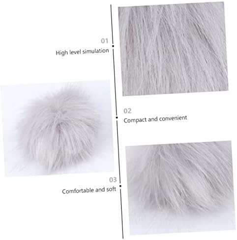 Toyvian 2pcs Faux Fur Pom Poms for Hats Bags and Apparel
