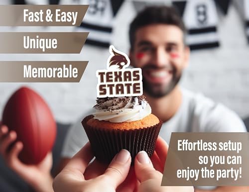 Texas State Party Supplies for TXST Football Birthday Graduation Decor 42 Pieces Texas State Bobcats