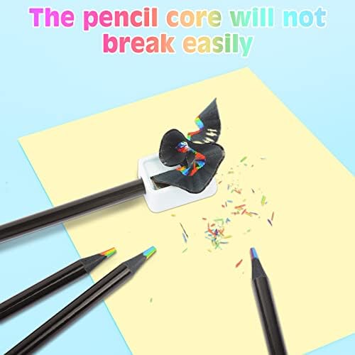 7 in 1 Rainbow Pencils 120 Pcs Black Wooden Art Supplies