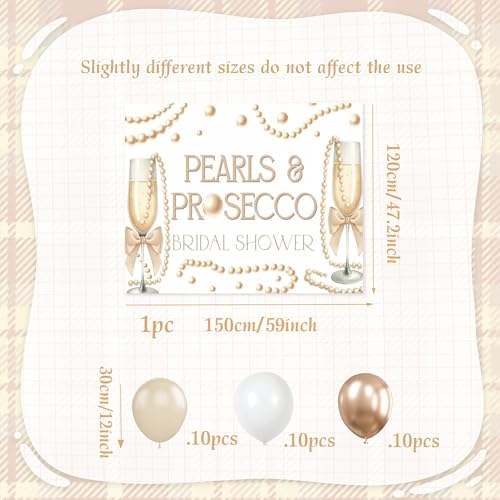 Pearls and Prosecco Bridal Shower Decor Backdrop