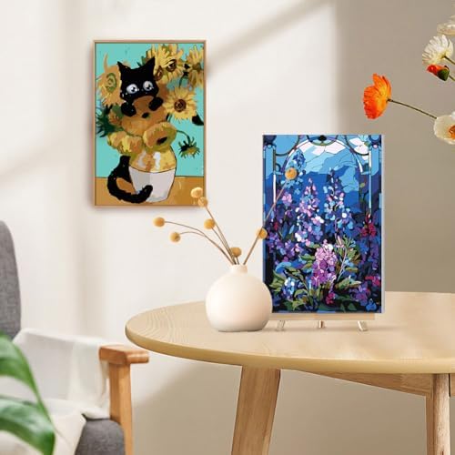 Framed Paint by Numbers Kit for Adults Beginners 78x118 Inch Canvas with Wooden Easel and Frame