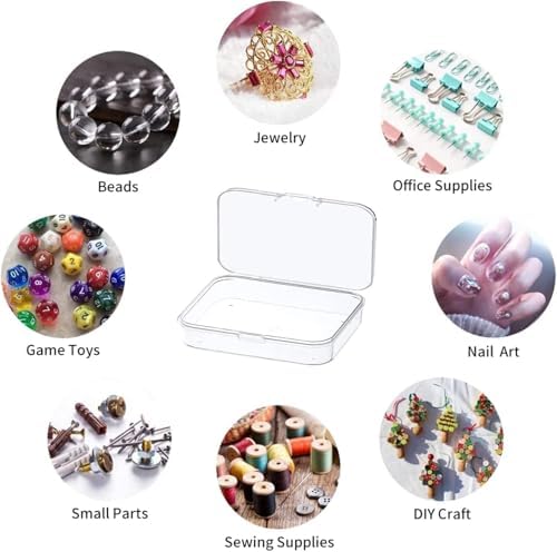 12 Pcs Mini Clear Plastic Storage Containers with Lids