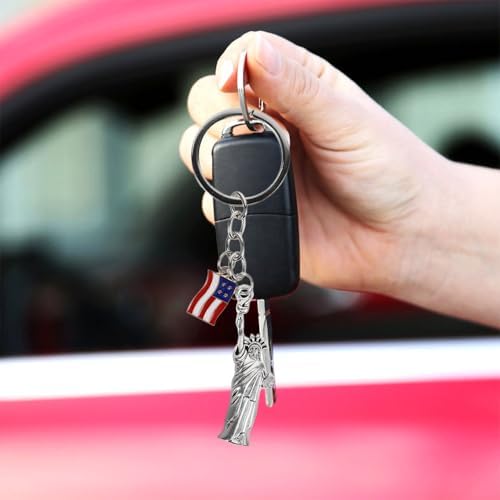 LUOZZY 3 Pcs Statue Of Liberty Keychain US Theme Party Favors