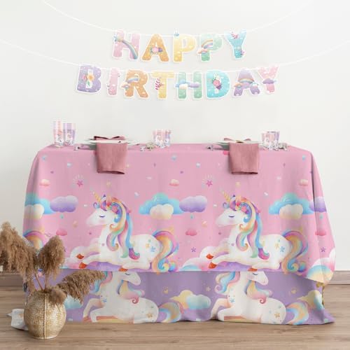 Gatherfun Unicorn Party Supplies Set 2-Pack Tablecloths